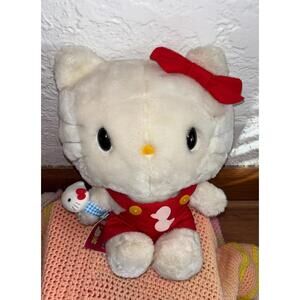 Hello Kitty Plush Duck Overalls 12 in Mint With Tag